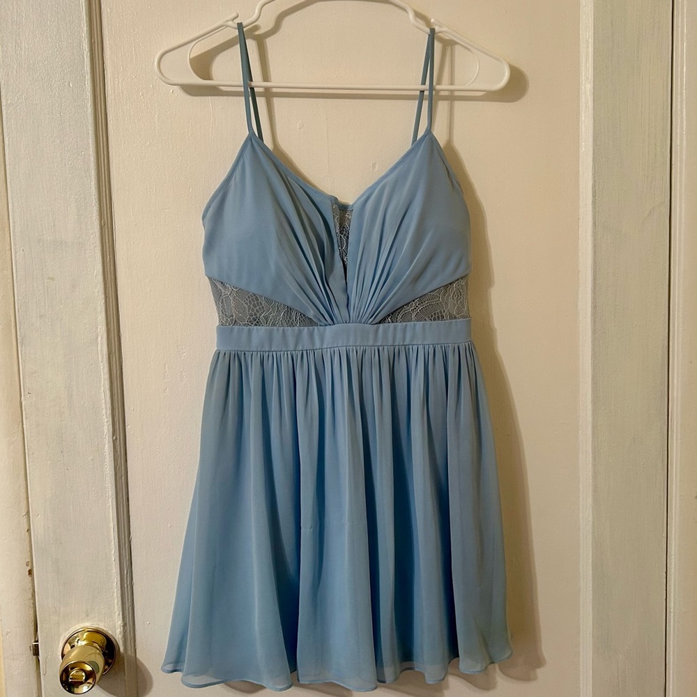 Lace Detail Mini Formal Dress